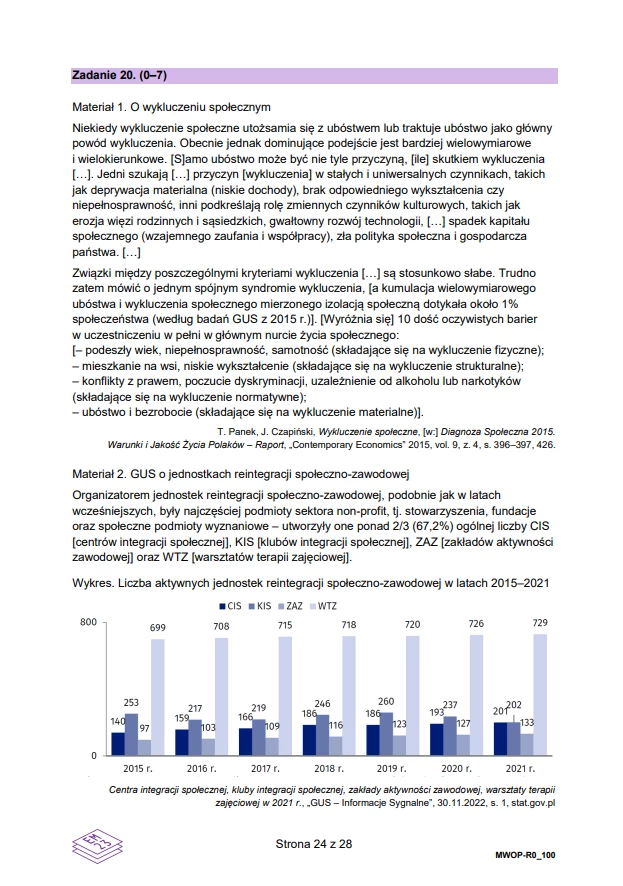 Matura 2024. WOS - poziom rozszerzony. Arkusz CKE i odpowiedzi - strona 24