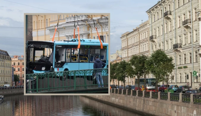Wypadek w Petersburgu. Autobus nagle zjechał z mostu