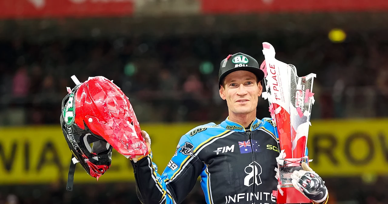 Jason Doyle na podium Grand Prix 2024 w Warszawie.