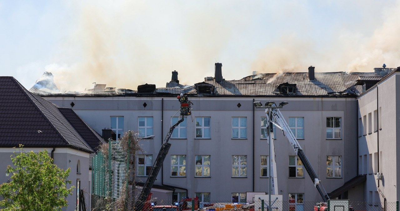 Pożar szkoły w czasie matury 2024. Wielka akcja w Grodzisku Mazowieckim