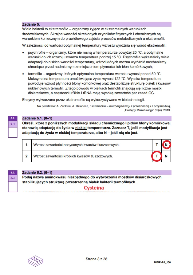 Matura 2024. Biologia - rozszerzenie. Arkusz CKE i odpowiedzi - strona 8