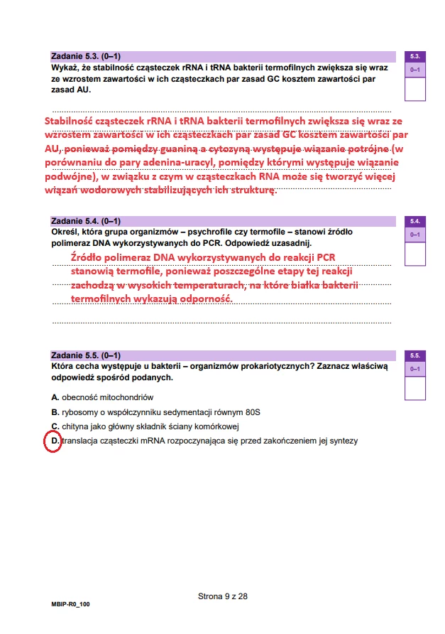 Matura 2024. Biologia - rozszerzenie. Arkusz CKE i odpowiedzi - strona 9