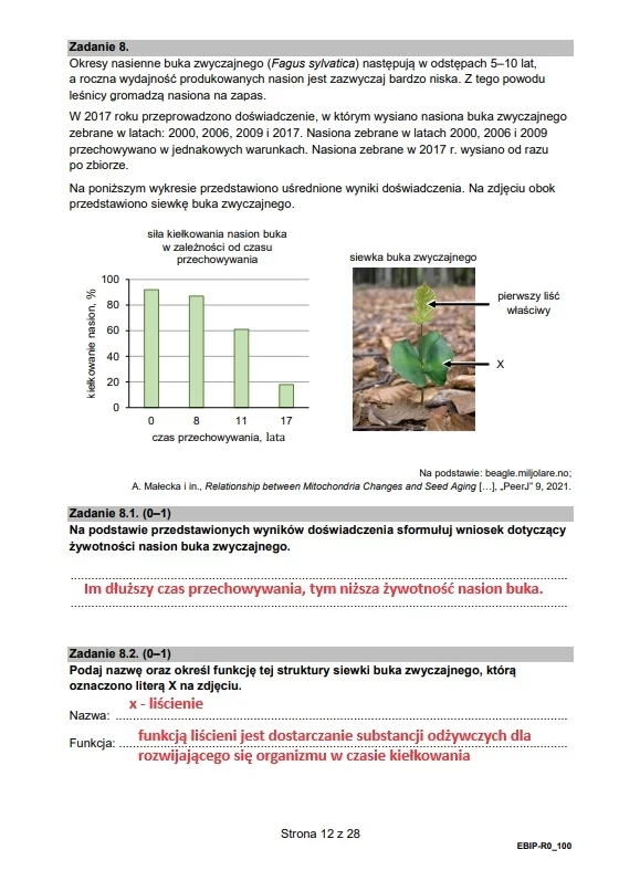 Zadanie numer 8 - arkusz z biologii, formuła 2015