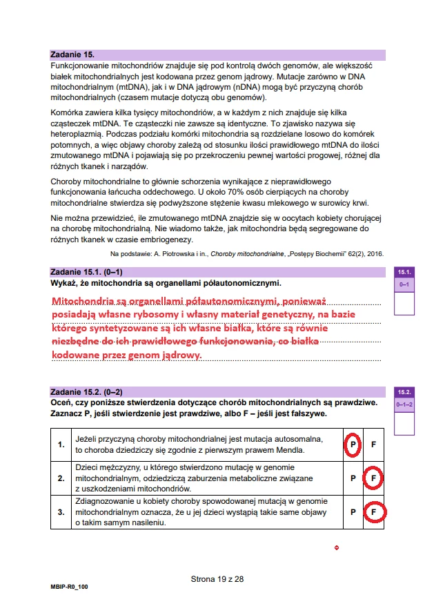 Matura 2024. Biologia - rozszerzenie. Arkusz CKE i odpowiedzi - strona 19