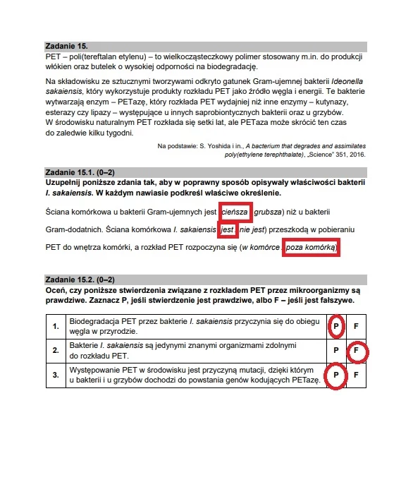 Arkusz CKE - biologia, formuła 2015. Matura 2024