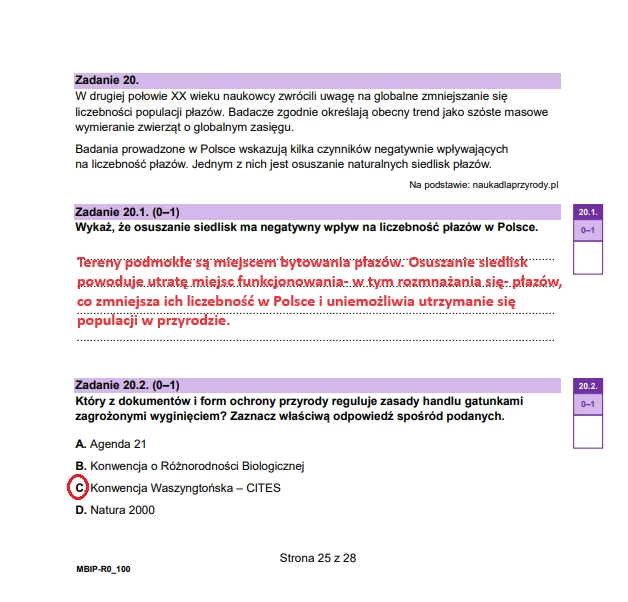 Matura 2024. Biologia - rozszerzenie. Arkusz CKE i odpowiedzi - strona 25