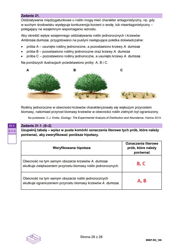 Matura 2024. Biologia - rozszerzenie. Arkusz CKE i odpowiedzi - strona 26