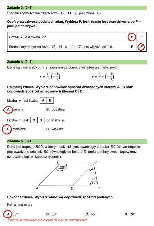 Egzamin ósmoklasisty 2024: Matematyka. Arkusz CKE i odpowiedzi - strona 6