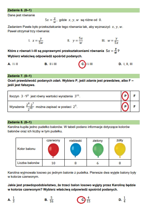 Egzamin ósmoklasisty 2024: Matematyka. Arkusz CKE i odpowiedzi - strona 8