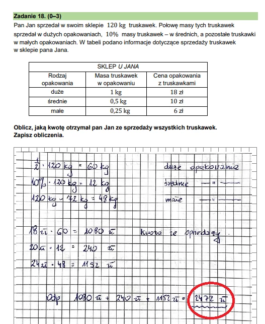 Egzamin ósmoklasisty 2024: Matematyka. Arkusz CKE i odpowiedzi - strona 18