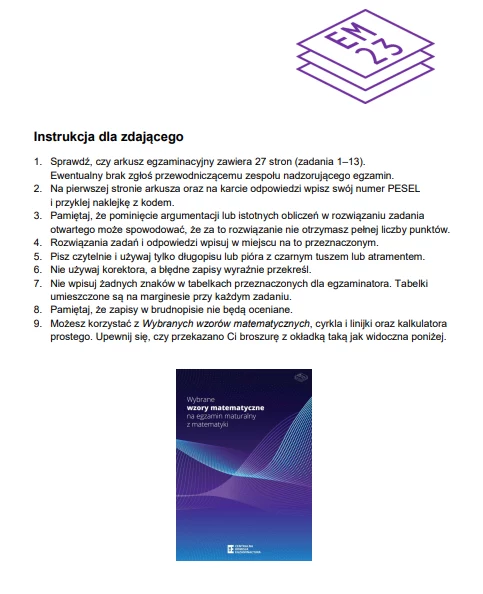 Matura 2024: Matematyka, poziom rozszerzony. Arkusz CKE i odpowiedzi - strona 2