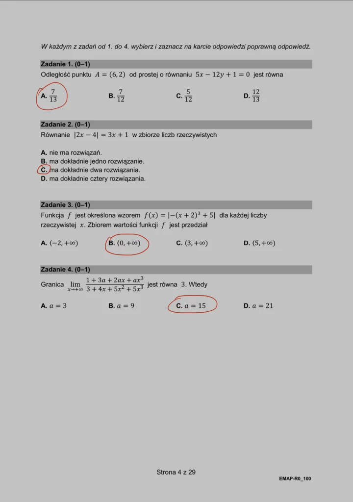 Matura 2024. Matematyka - rozszerzenie, formuła 2015. Arkusz CKE i odpowiedzi - strona 4