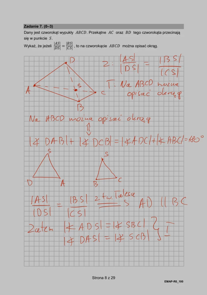 Matura 2024. Matematyka - rozszerzenie, formuła 2015. Arkusz CKE i odpowiedzi - strona 8