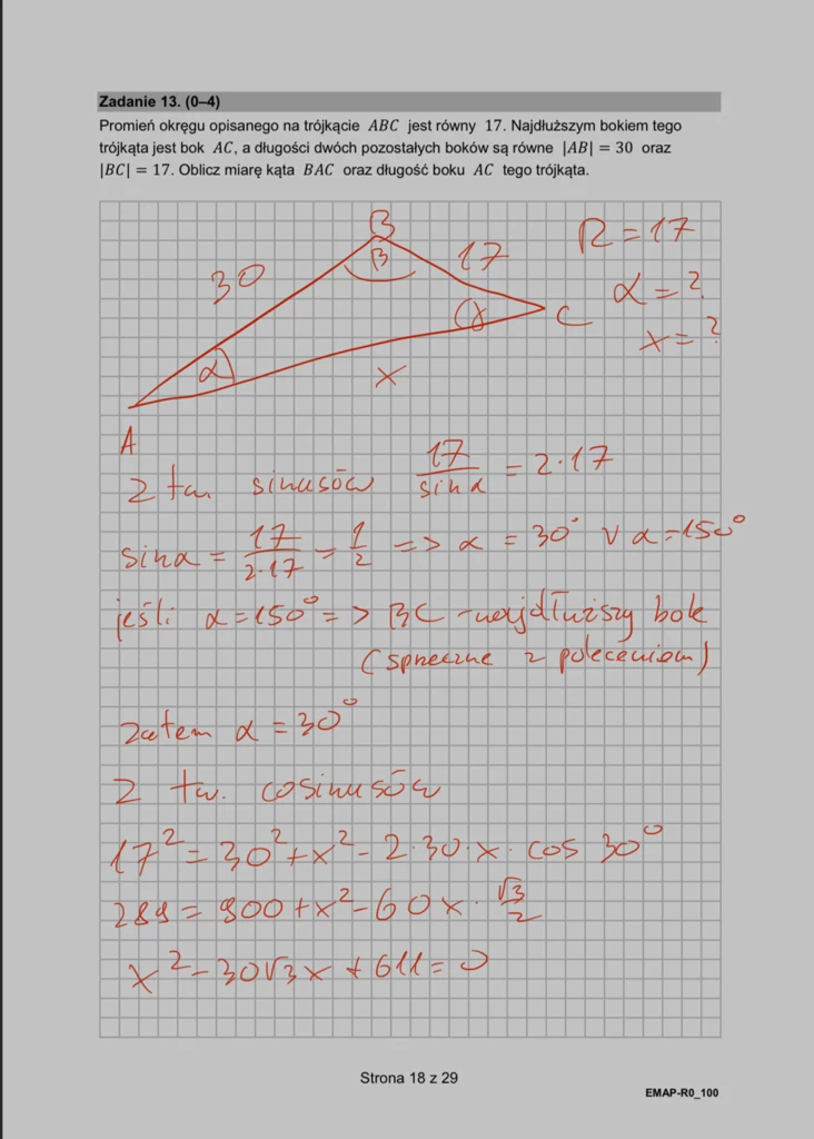 Matura 2024. Matematyka - rozszerzenie, formuła 2015. Arkusz CKE i odpowiedzi - strona 18