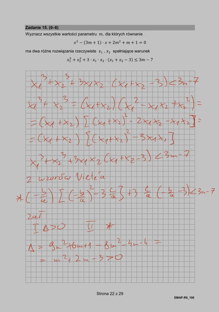 Matura 2024. Matematyka - rozszerzenie, formuła 2015. Arkusz CKE i odpowiedzi - strona 22