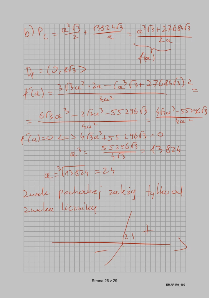 Matura 2024. Matematyka - rozszerzenie, formuła 2015. Arkusz CKE i odpowiedzi - strona 26