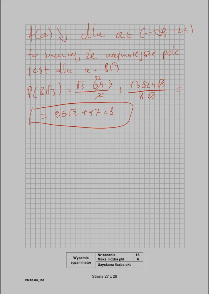 Matura 2024. Matematyka - rozszerzenie, formuła 2015. Arkusz CKE i odpowiedzi - strona 27