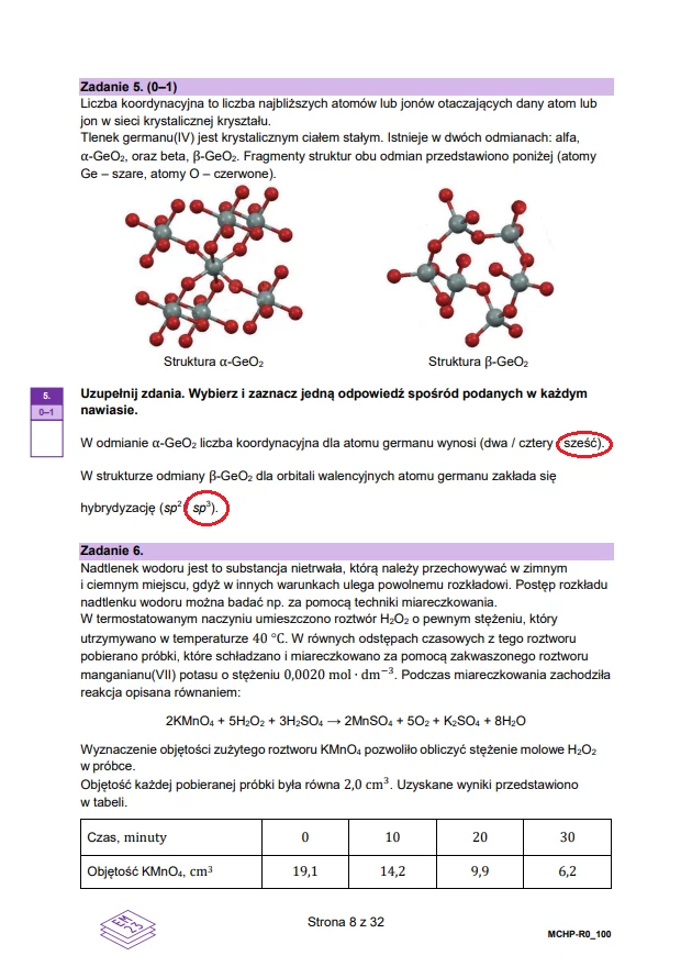 Matura 2024. Chemia - rozszerzenie. Arkusz CKE i odpowiedzi - strona 8