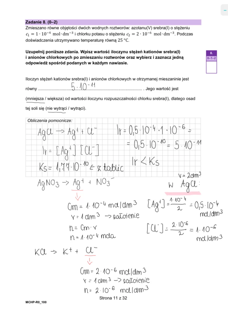 Matura 2024. Chemia - rozszerzenie. Arkusz CKE i odpowiedzi - strona 11