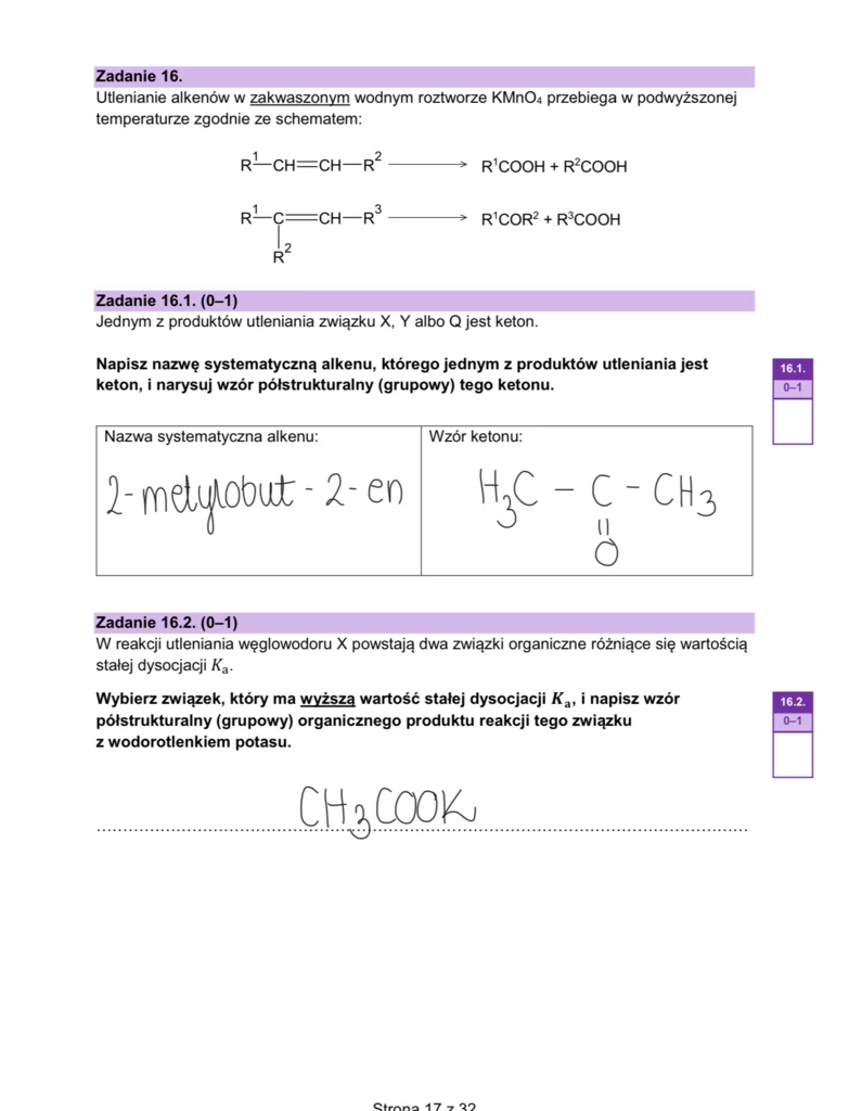 Matura 2024. Chemia - rozszerzenie. Arkusz CKE i odpowiedzi - strona 17