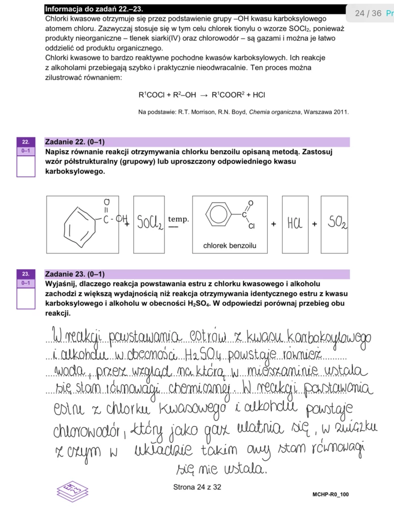 Matura 2024. Chemia - rozszerzenie. Arkusz CKE i odpowiedzi - strona 24