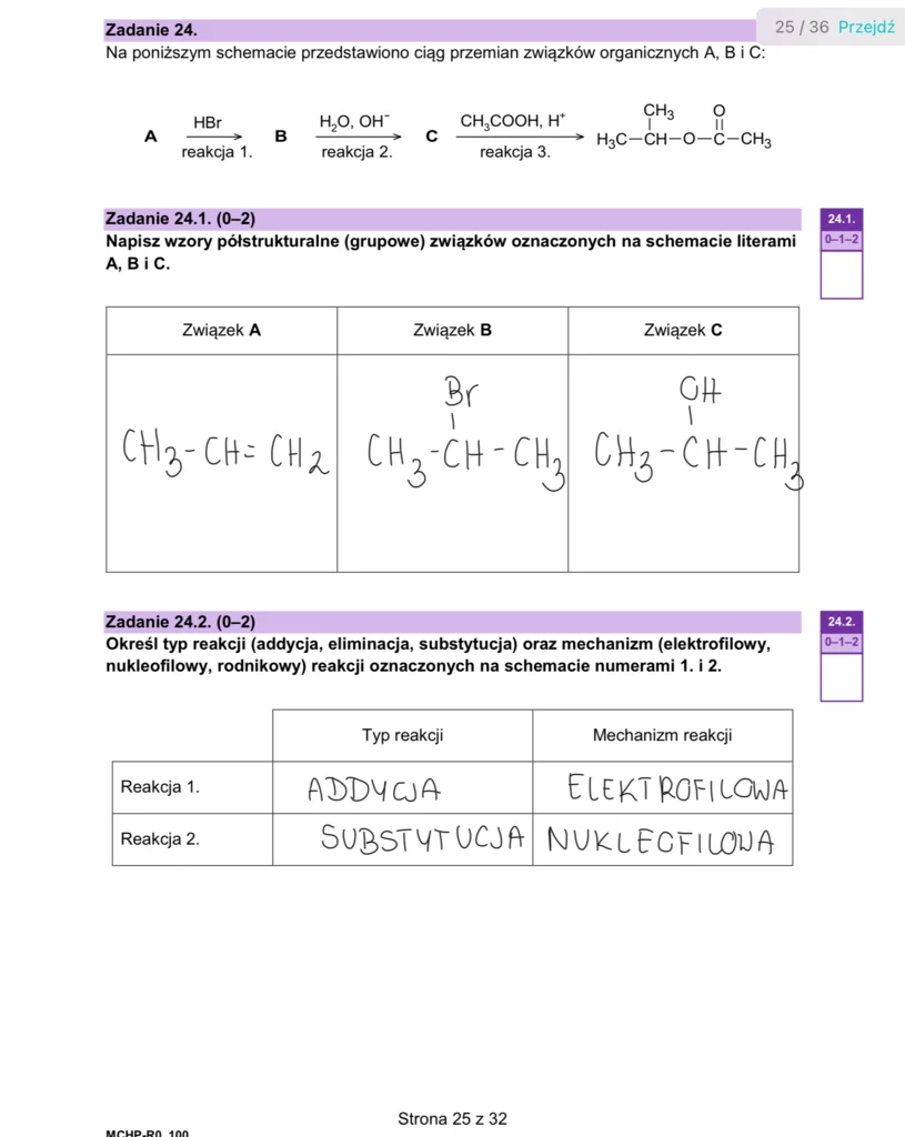 Matura 2024. Chemia - rozszerzenie. Arkusz CKE i odpowiedzi - strona 25