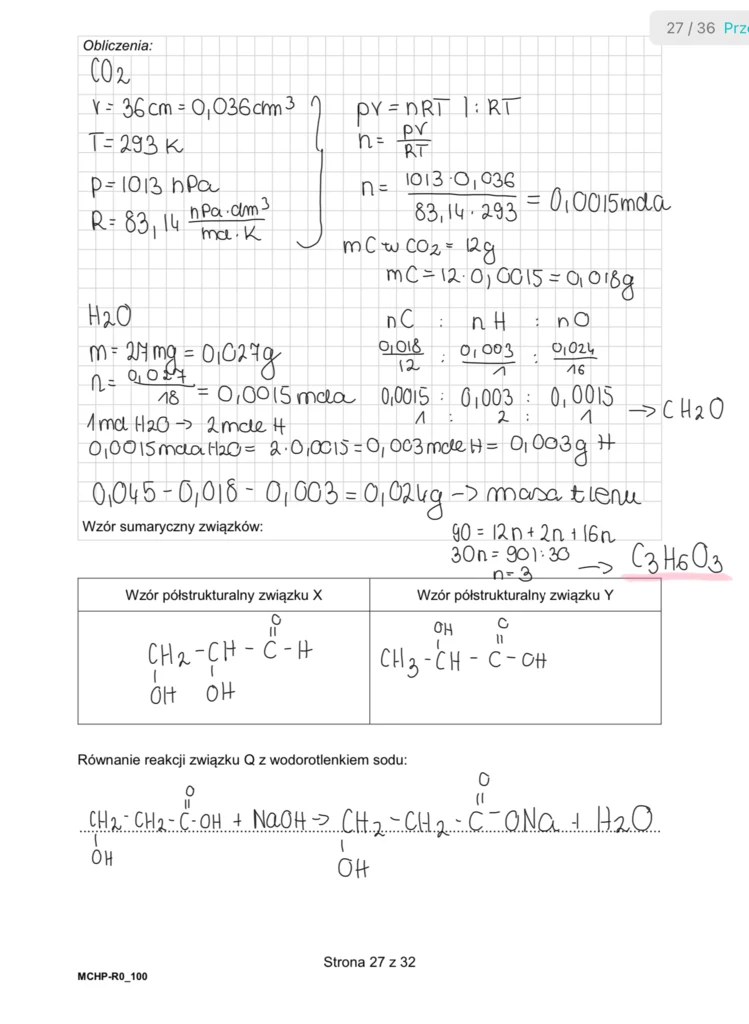Matura 2024. Chemia - rozszerzenie. Arkusz CKE i odpowiedzi - strona 27