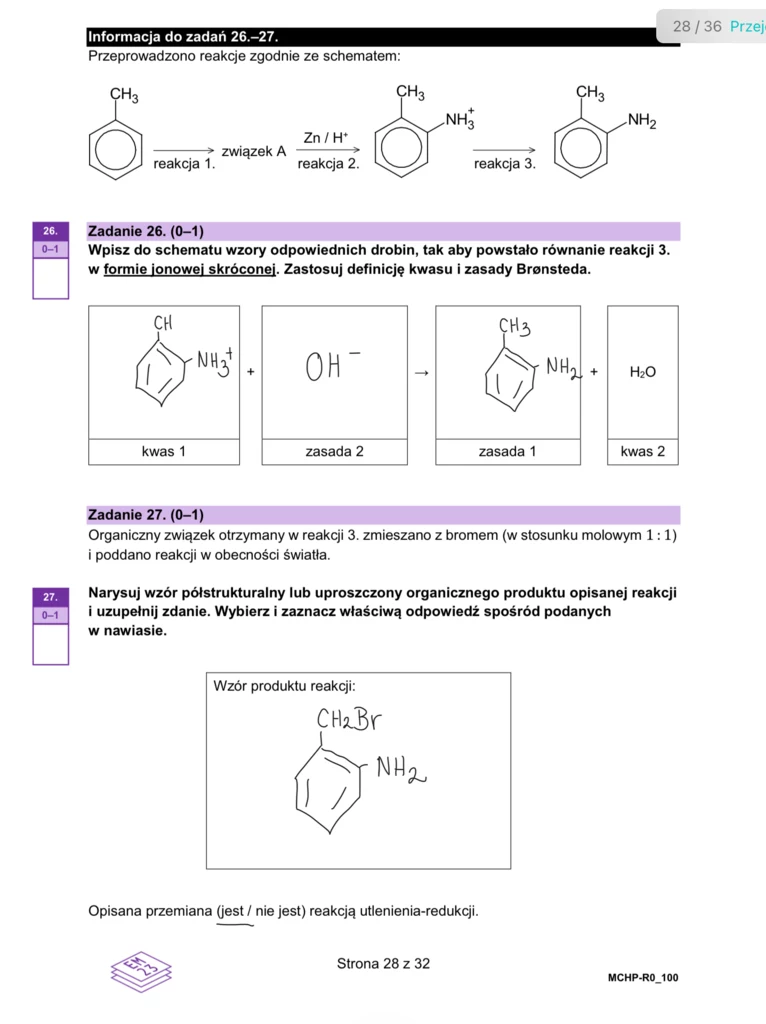 Matura 2024. Chemia - rozszerzenie. Arkusz CKE i odpowiedzi - strona 28