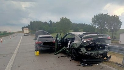 Wypadek na A2 w Lubuskiem. Auta zderzyły się podczas ulewy