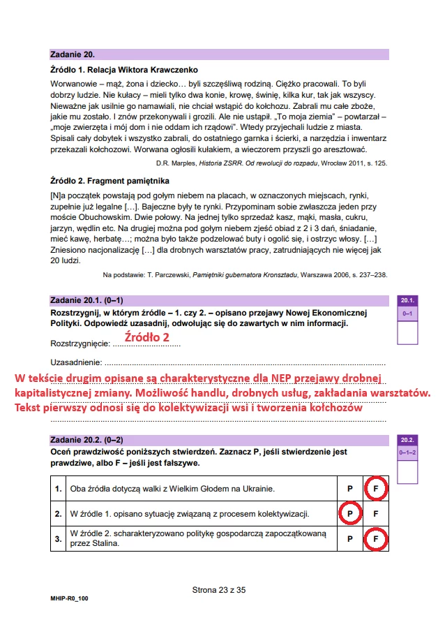 Matura 2024. Historia rozszerzona. Arkusz CKE i odpowiedzi - strona 23