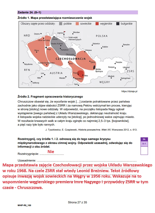 Matura 2024. Historia rozszerzona. Arkusz CKE i odpowiedzi - strona 27