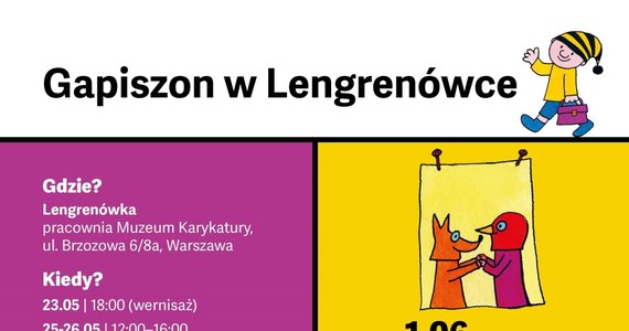 23 maja w Warszawie otwarta zostanie wystawa "Gapiszon w Lengrenówce". W pracowni Muzeum Karykatury spotkamy ulubioną postać autorstwa Bohdana Butenki w bardzo wielu odsłonach. Wystawie towarzyszy premiera książki "Gapiszon i...".
