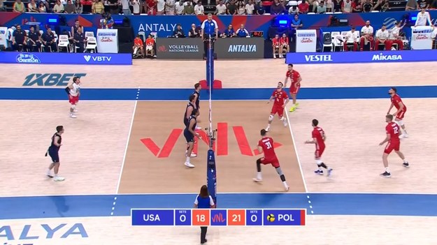 Polska – USA 3:0 (25:22, 25:15, 26:24) /Liga Narodów 2024 - siatkówka. Aleksander Śliwka – 12 punktów, najlepiej punktujący zawodnik meczu.