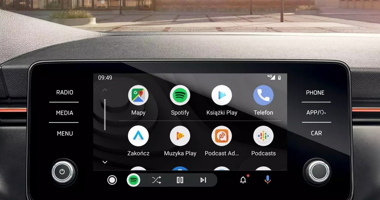 Interfejs, Android, Auto, pozwala, przenosić, wyświetlane, jest, telefonie, ekran, systemu, multimedialnego, pojazdu, Dzięki, te Koniec Android Auto na starszych telefonach. Google zmienia wymagania