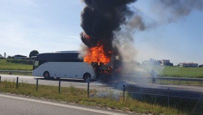 Pożar autobusu przewożącego dzieci na S5