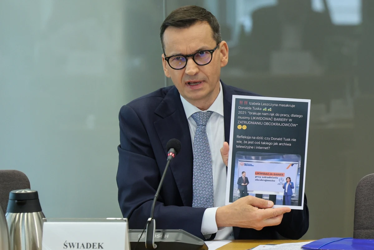 Polityka migracyjna PiS polegała na powstrzymywaniu nielegalnej imigracji. Myśmy powstrzymali realizację polityki migracyjnej Tuska w 2018 roku - mówił przed komisją śledczą ds. afery wizowej były premier Mateusz Morawiecki. Powiedział też, że szef komisji Michał Szczerba (KO) był "jednym z pomysłodawców i ojców chrzestnych" programu Poland.Business Harbour, który komisja bada. Były premier zeznawał przed komisją niemal pięć godzin. 