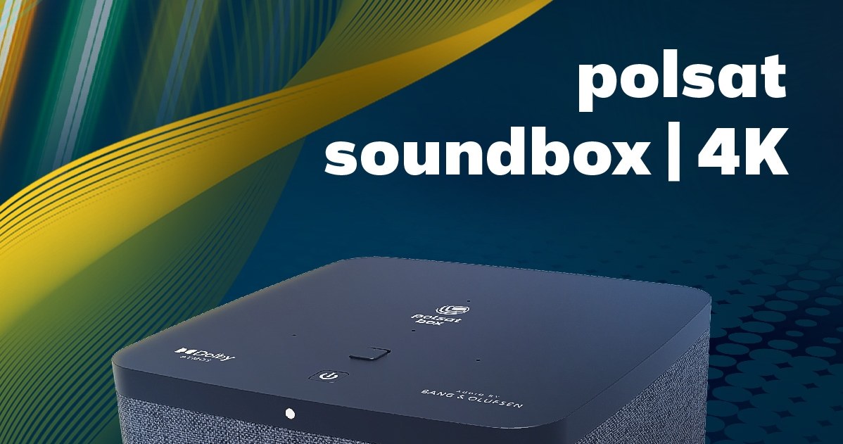 Polsat Box wprowadził do oferty nowy, oparty o platformę Android TV dekoder polsat soundbox 4K. Wbudowane 4 głośniki, wykorzystujące technologię Dolby Atmos®, zapewniają czysty i głęboki dźwięk immersyjny, zoptymalizowany przez renomowaną firmę Bang & Olufsen. Urządzenie jest przystosowane do odbioru kanałów telewizyjnych zarówno przez satelitę, jak i internet, także w jakości 4K.