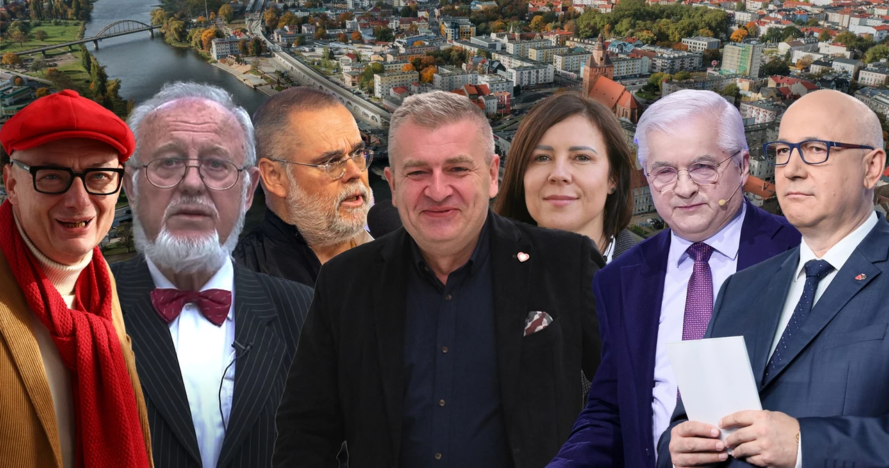 Jedynki okręgu nr 13. Od lewej: Michał Kamiński, Janusz Żurek, Krzysztof Łopatowski, Bartosz Arłukowicz, Magdalena Sosnowska, Włodzimierz Cimoszewicz i Joachim Brudziński