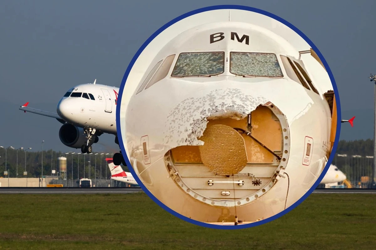 To graniczy z cudem, że podczas tej podróży nic się nie stało ani pasażerom, ani załodze. Potężne gradobicie zniszczyło dziób Airbusa A320 austriackich linii lotniczych. Maszyna leciała z Majorki do Wiednia.