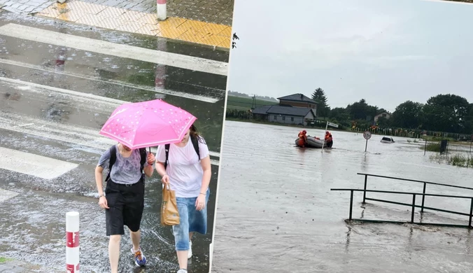 Akcja służb w Świętokrzyskiem. Przedszkole ewakuowali pontonem