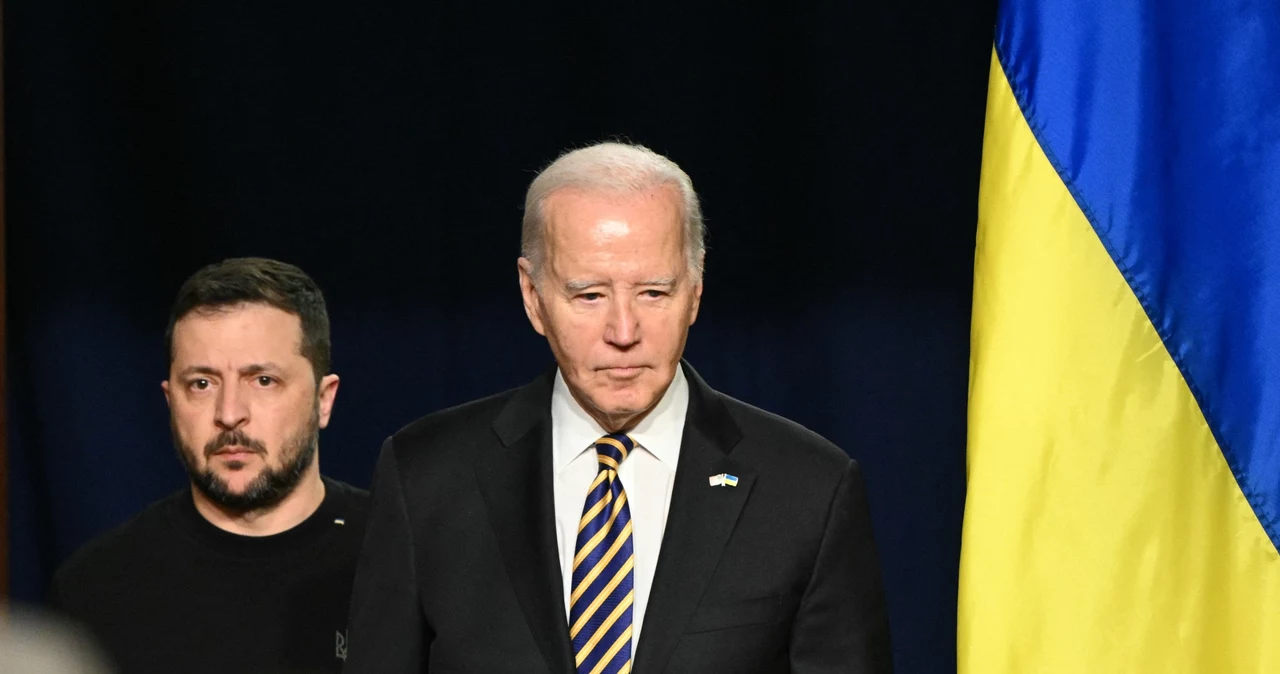 Prezydent Ukrainy Wołodymyr Zełenski i prezydent USA Joe Biden