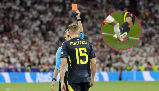 Brutalny atak Szkota, jak sędzia tego nie widział?! Pierwsza czerwona kartka na Euro 2024