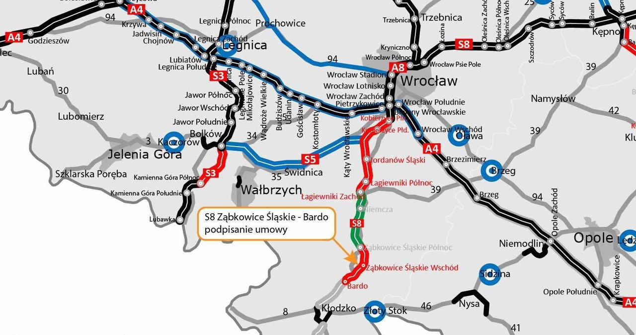 realizację, wkracza, kolejny, odcinek, dolnośląskiej, Ząbkowic, Śląskich, Barda, GDDKiA, podpisała, umowę, projekt, budowę, Poda Dodatkowe kilometry S8. Podpisano ważną umowę