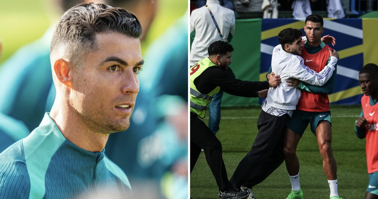 Podczas treningu portugalskiej kadry Cristiano Ronaldo został zaatakowany przez fanów