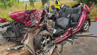 Auto w strzępach. Tragedia po uderzeniu w drzewo