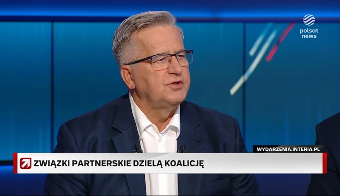 Komorowski w ''Prezydentach i premierach'' o związkach partnerskich: Namawiam Lewicę, aby wycofała się z różniących elementów