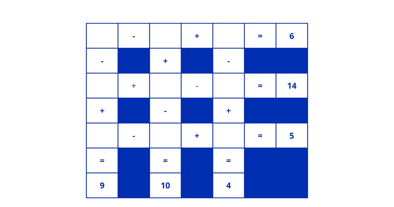 może, lepszego, bardziej, dostępnego, ćwiczenia, umysłu, krzyżówka, Okazuje, Chodzi, oczywiście, krzyżówkę, matematyczną, której Arcytrudna krzyżówka matematyczna. Każdej cyfry możesz użyć tylko raz