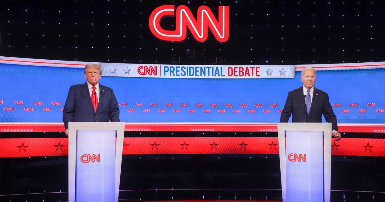 Donald Trump i Joe Biden podczas debaty prezydenckiej.