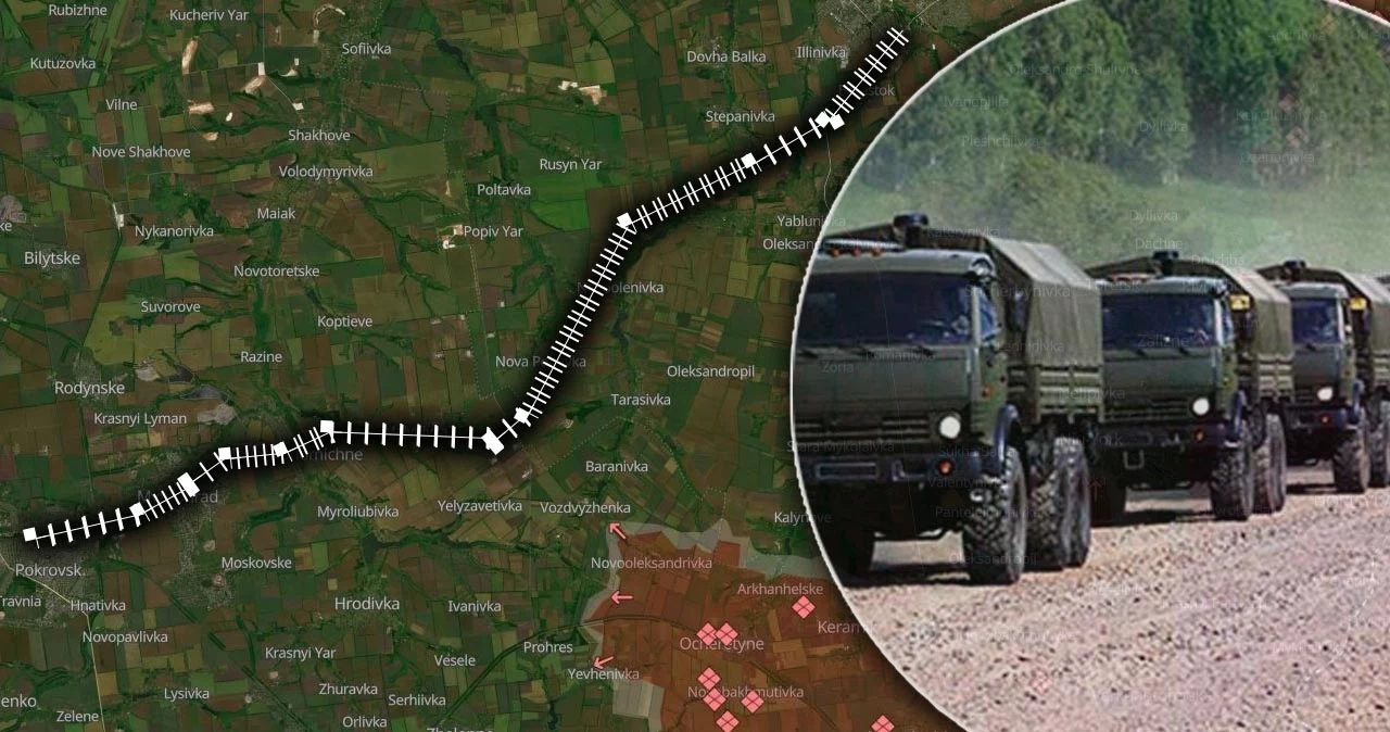 Rosyjski szturm na drogę Pokrowsk - Konstantynówka