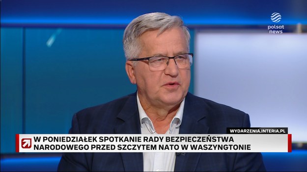 - Putin ma zapasy finansowe na jeszcze dwa lata wojny, a NATO w zasadzie mówi "a my będziemy kilkadziesiąt miliardów dolarów dawali rok rocznie przez 10 lat, jak będzie trzeba". To da wiele do myślenia Rosji - powiedział były prezydent RP Bronisław Komorowski w programie "Prezydenci i Premierzy" na antenie Polsat News.